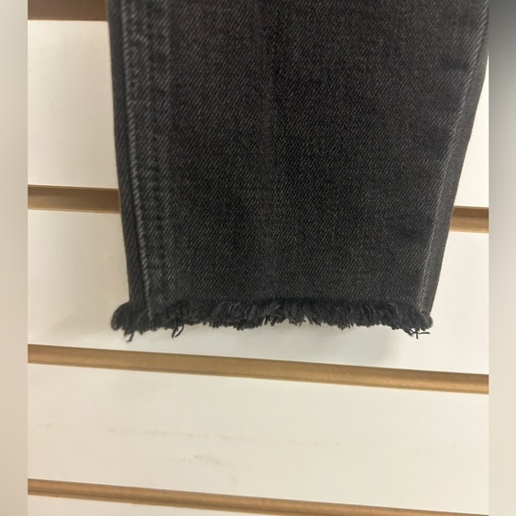 Free‎ People Button Fly Studded Distressed Raw/Frayed Hem Black Jeans - Size 25 - Picture 8 of 9